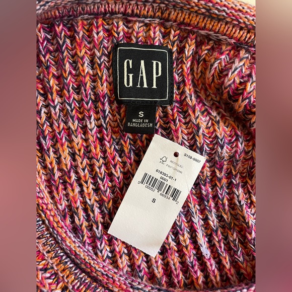 NWT GAP Pink Knit Sweater Cotton Long Sleeve Winter Cozy Top Women's Size Small - Picture 6 of 7